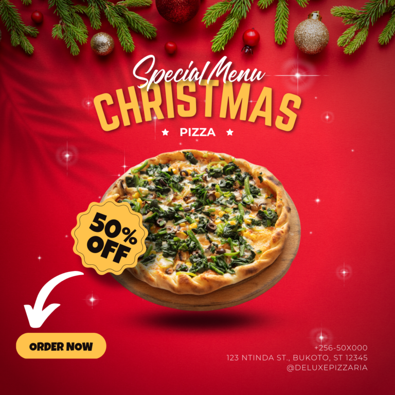 Red Modern Christmas Food Promo Instagram Post